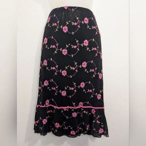 Notations Dresses & Skirts - Y2K 90s Notations Floral Barbiecore Fairy Dark Academia Whimsigoth Skirt L